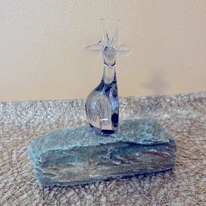 Vintage Glass Reindeer Figurine